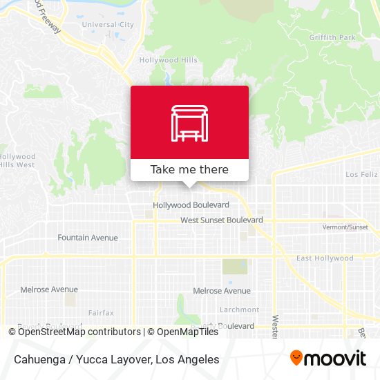 Cahuenga / Yucca Layover map