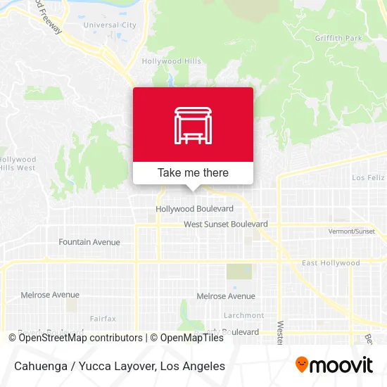 Cahuenga / Yucca Layover map