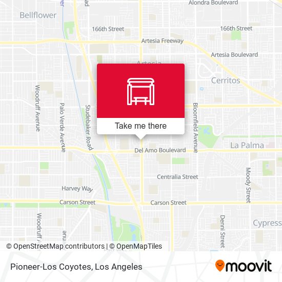 Pioneer-Los Coyotes map