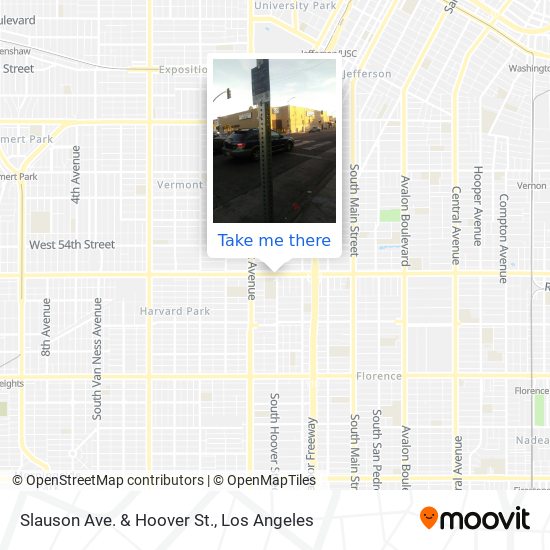 Slauson Ave. & Hoover St. map
