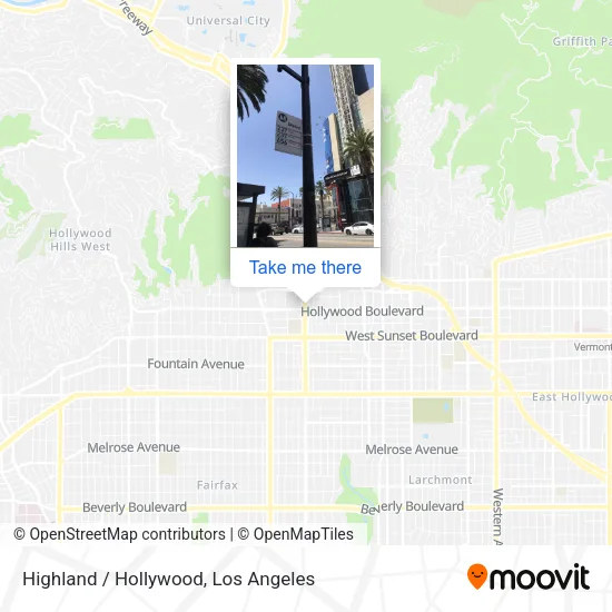 Highland / Hollywood map