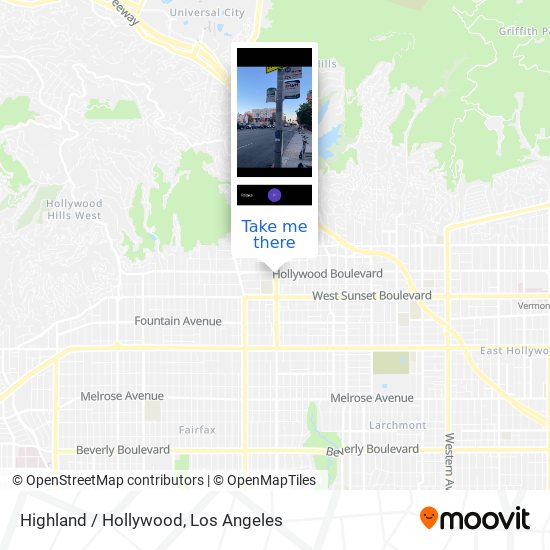 Mapa de Highland / Hollywood