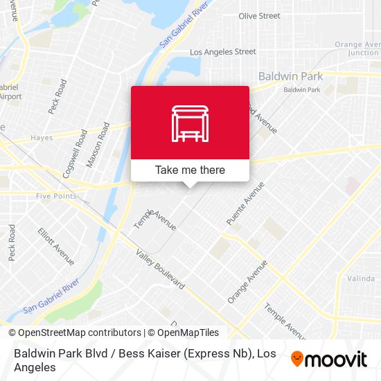 Mapa de Baldwin Park Blvd / Bess Kaiser (Express Nb)