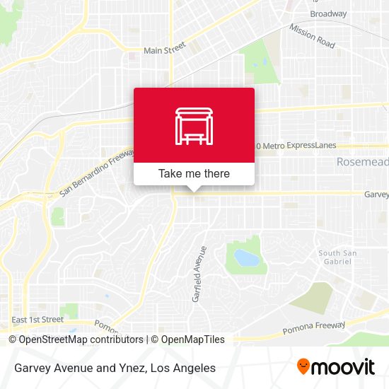 Garvey Avenue and Ynez map