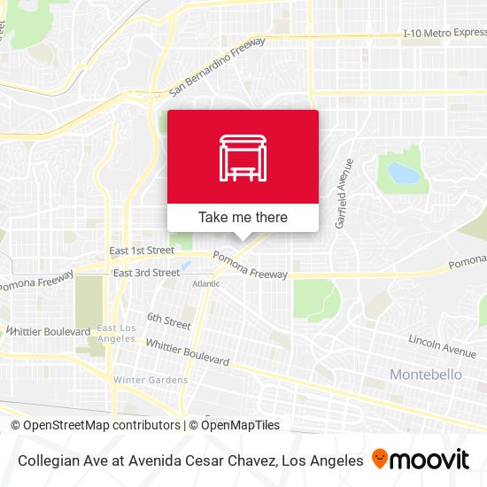 Mapa de Collegian Ave at Avenida Cesar Chavez