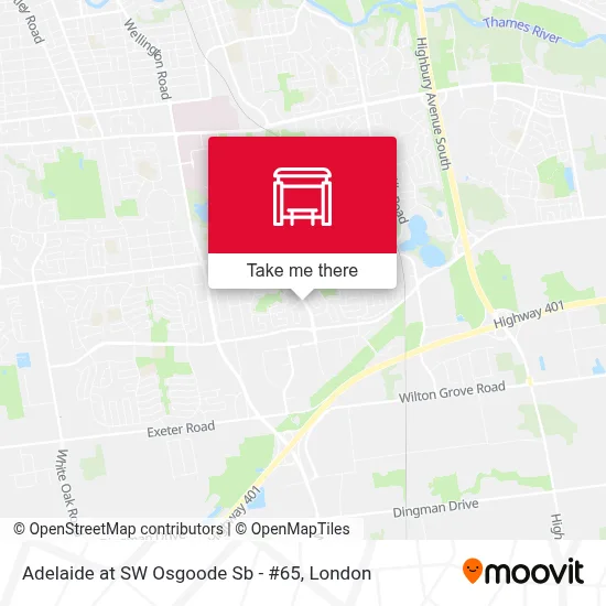 Adelaide at SW Osgoode Sb - #65 map