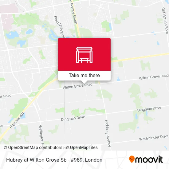 Hubrey at Wilton Grove Sb - #989 map