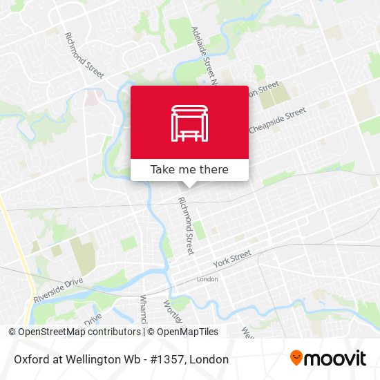 Oxford at Wellington Wb - #1357 map