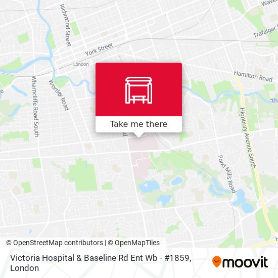 Victoria Hospital & Baseline Rd Ent Wb - #1859 map