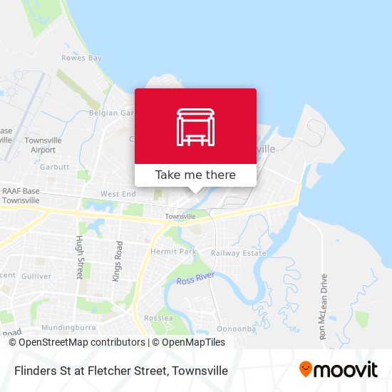 Mapa Flinders St at Fletcher Street