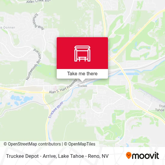 Truckee Depot - Arrive map