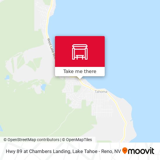 Hwy 89 at Chambers Landing map