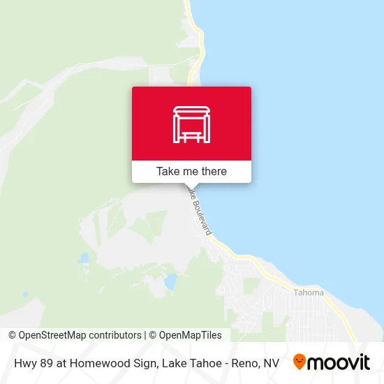 Hwy 89 at Homewood Sign map