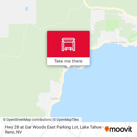 Hwy 28 at Gar Woods East Parking Lot map