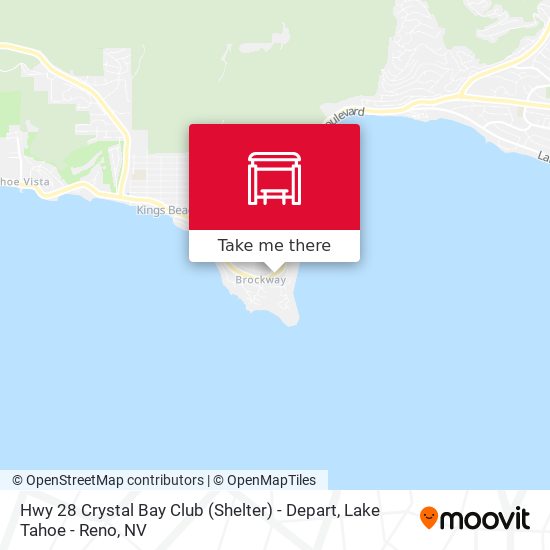 Hwy 28 Crystal Bay Club (Shelter) - Depart map
