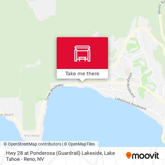 Hwy 28 at Ponderosa (Guardrail) Lakeside map