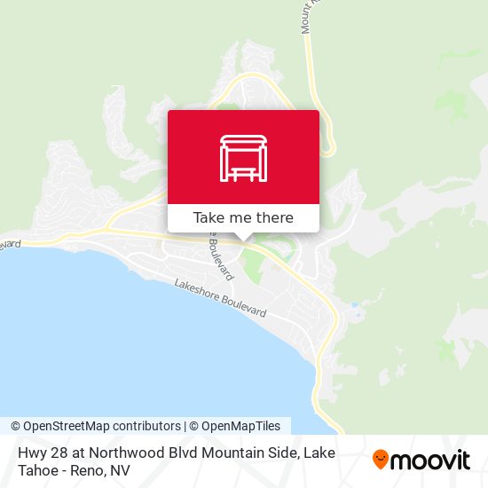 Hwy 28 at Northwood Blvd Mountain Side map