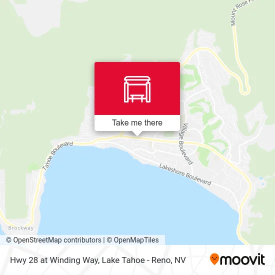 Hwy 28 at Winding Way map