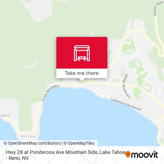 Hwy 28 at Ponderosa Ave Mountain Side map