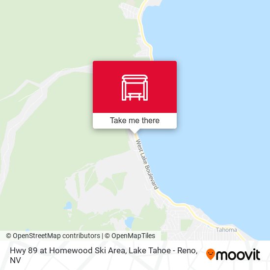 Hwy 89 at Homewood Ski Area map