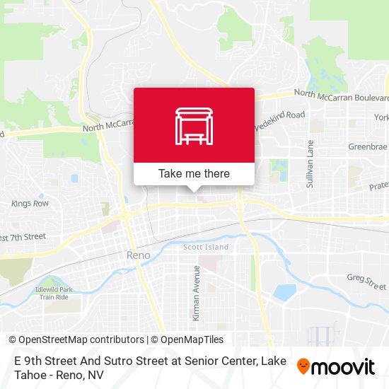 E 9th Street And Sutro Street at Senior Center map
