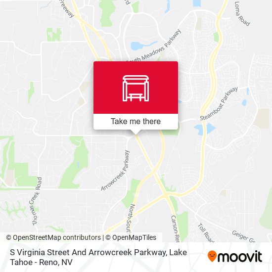 S Virginia Street And Arrowcreek Parkway map
