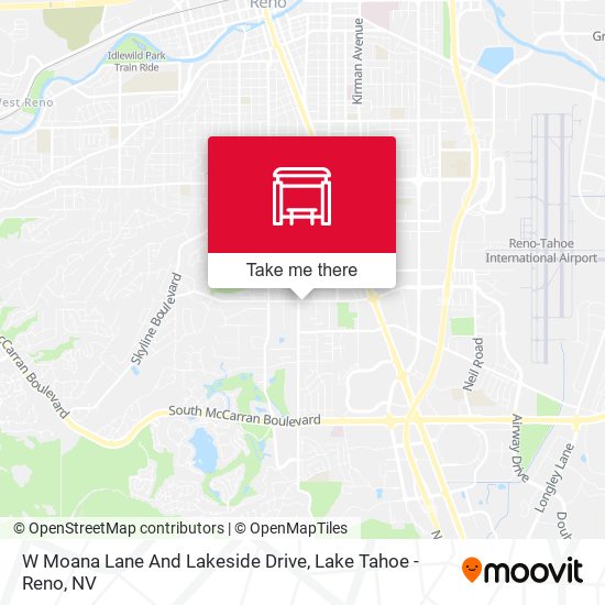 W Moana Lane And Lakeside Drive map