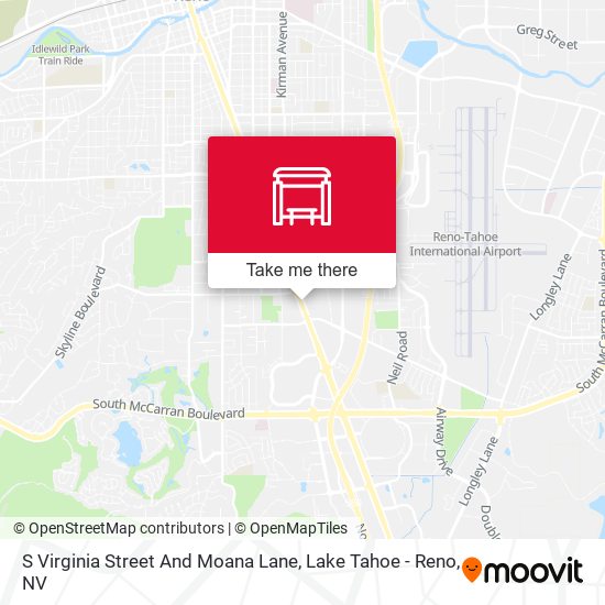 S Virginia Street And Moana Lane map