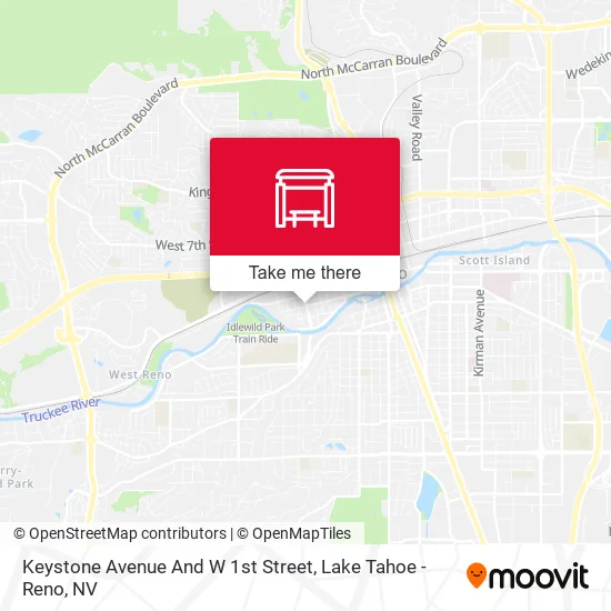 Keystone Avenue And W 1st Street map
