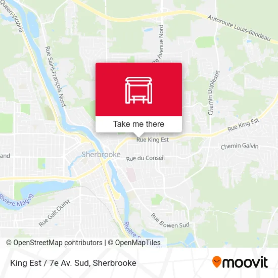 King Est / 7e Av. Sud map