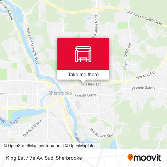 King Est / 7e Av. Sud map