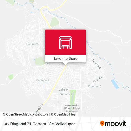 Mapa de Av Diagonal 21 Carrera 18e