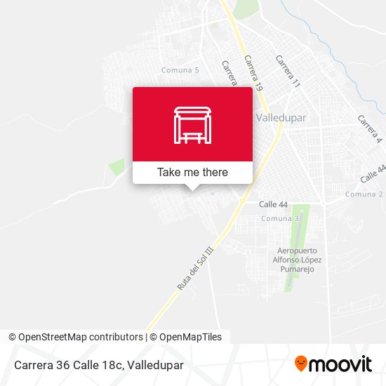 Carrera 36 Calle 18c map