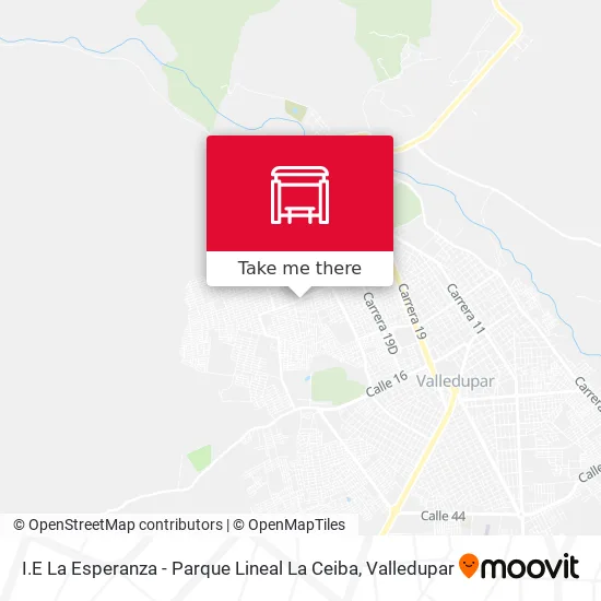Mapa de I.E La Esperanza - Parque Lineal La Ceiba