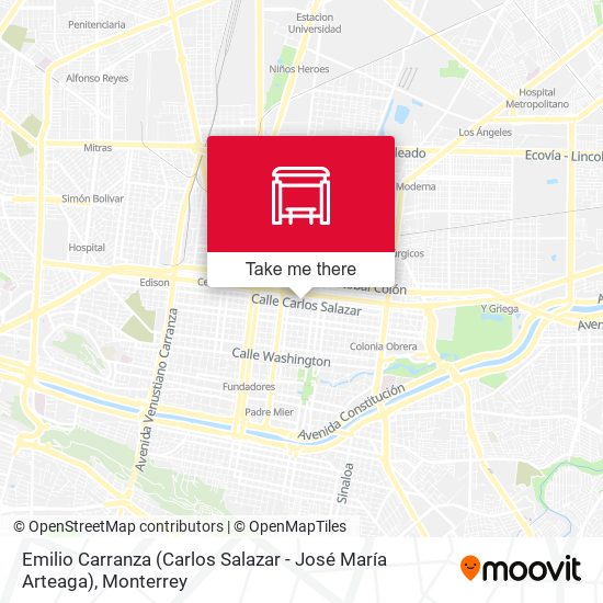 Emilio Carranza (Carlos Salazar - José María Arteaga) map
