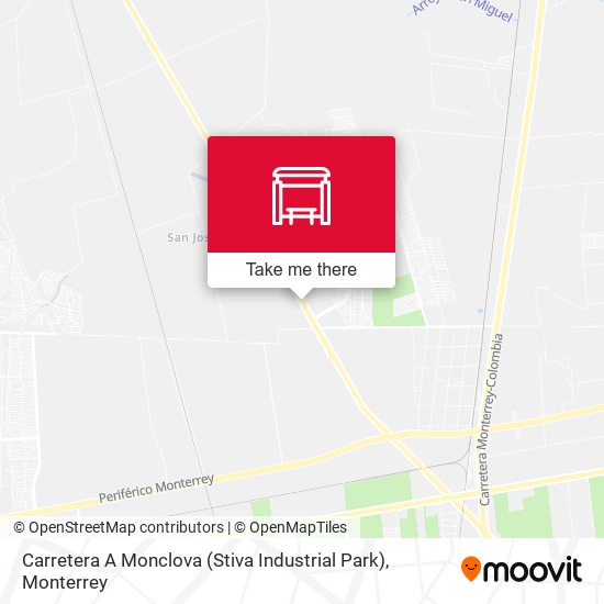 Mapa de Carretera A Monclova (Stiva Industrial Park)