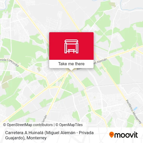 Mapa de Carretera A Huinalá (Miguel Alemán - Privada Guajardo)