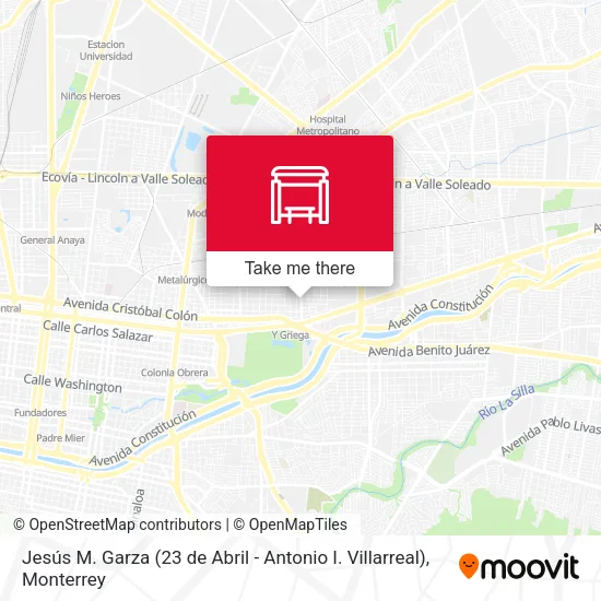 Mapa de Jesús M. Garza (23 de Abril - Antonio I. Villarreal)