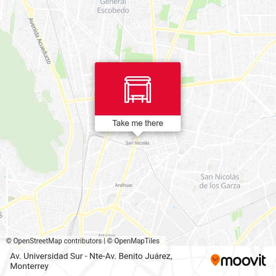 Mapa de Av. Universidad Sur - Nte-Av. Benito Juárez