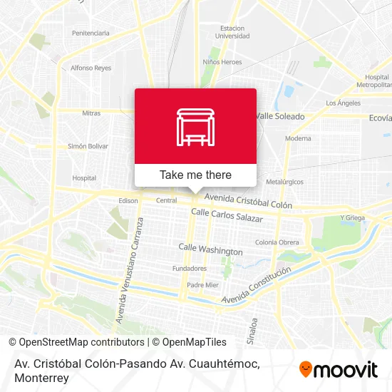 Mapa de Av. Cristóbal Colón-Pasando Av. Cuauhtémoc