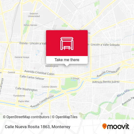 Calle Nueva Rosita 1863 map