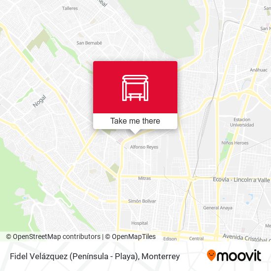 Fidel Velázquez (Península - Playa) map