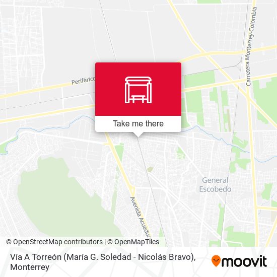 Mapa de Vía A Torreón (María G. Soledad - Nicolás Bravo)