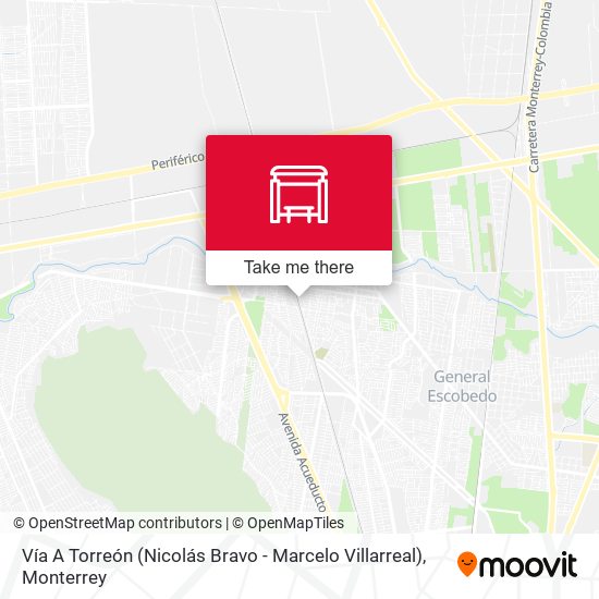 Mapa de Vía A Torreón (Nicolás Bravo - Marcelo Villarreal)