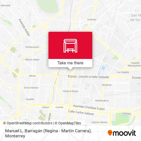 Mapa de Manuel L. Barragán (Regina - Martín Carrera)
