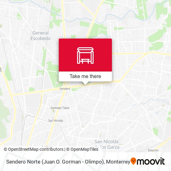 Mapa de Sendero Norte (Juan O. Gorman - Olimpo)