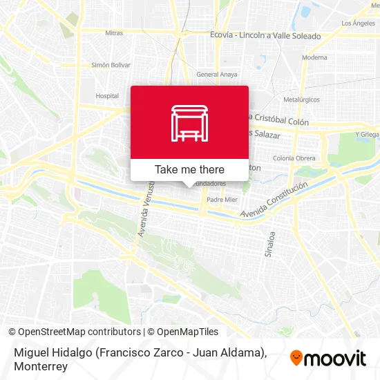 Mapa de Miguel Hidalgo (Francisco Zarco - Juan Aldama)