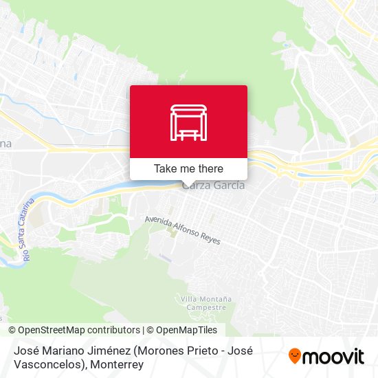 José Mariano Jiménez (Morones Prieto - José Vasconcelos) map