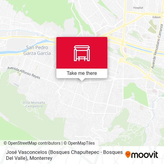 José Vasconcelos (Bosques Chapultepec - Bosques Del Valle) map