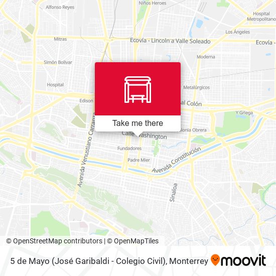 5 de Mayo (José Garibaldi - Colegio Civil) map